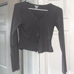 Button up long sleeve cleavage shirt